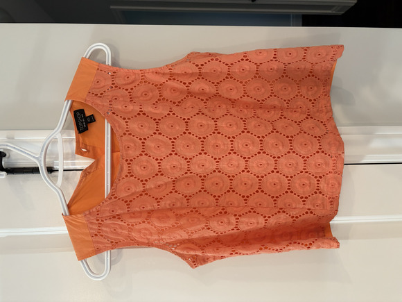 Coral Eyelet Topshop Tank - Picture 1 of 2